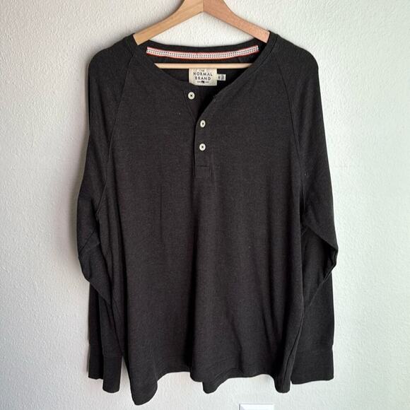 THE NORMAL BRAND Mens Everyday Henley Long Sleeve Shirt Size XL - Picture 1 of 8